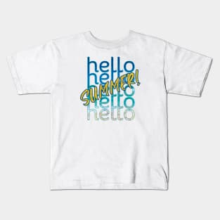 Hello Summer Graphic Text Design Kids T-Shirt